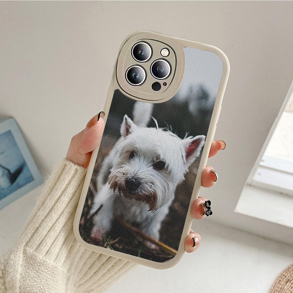 West Highland Terrier Westie Phone Case for Iphone 13 12 11 14 Pro MAX MiNi 7 8 14 Plus XS XR 13 Pro Lambskin Protective Covers