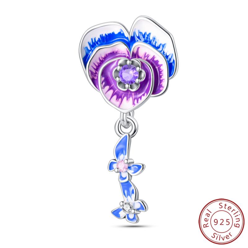 Elegant S925 Silver Butterfly & Dragonfly Multicolor Charms Beads Pendant 3mm DIY Fine Jewelry Making Accessories Gifts