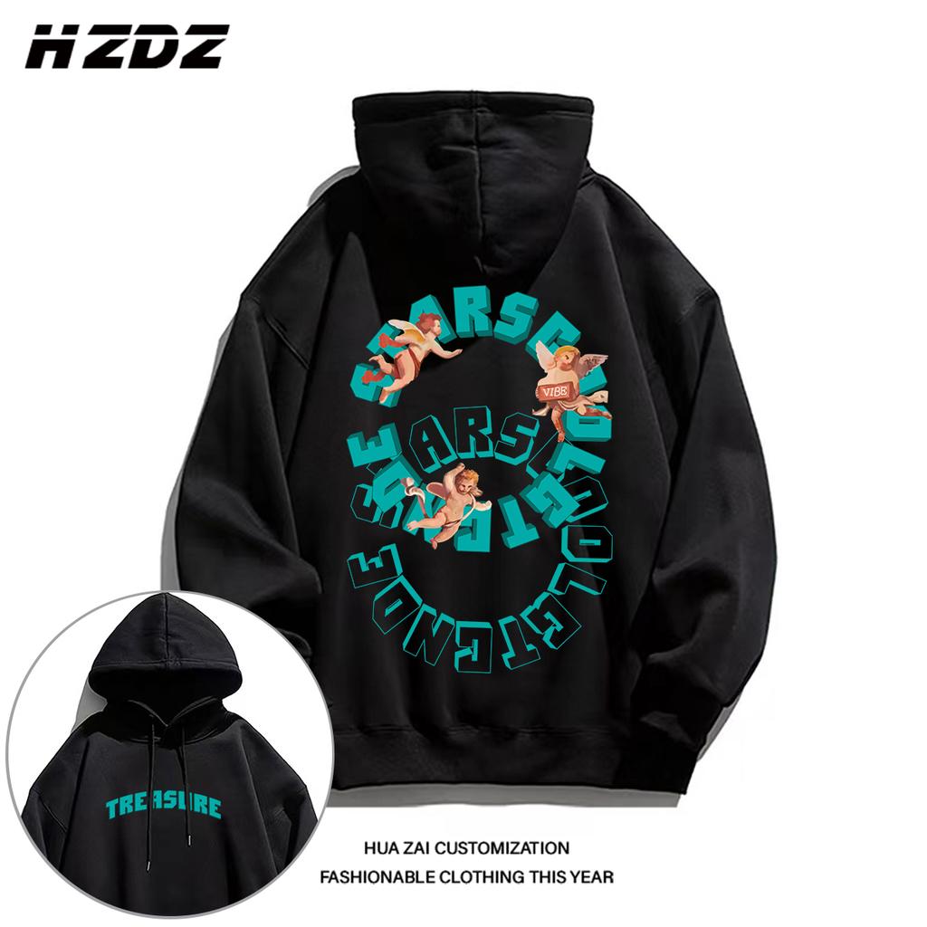 Autumn and winter men's hooded sweatshirt oversize niche high-quality printing street fashion casual sports long-sleeved pullove