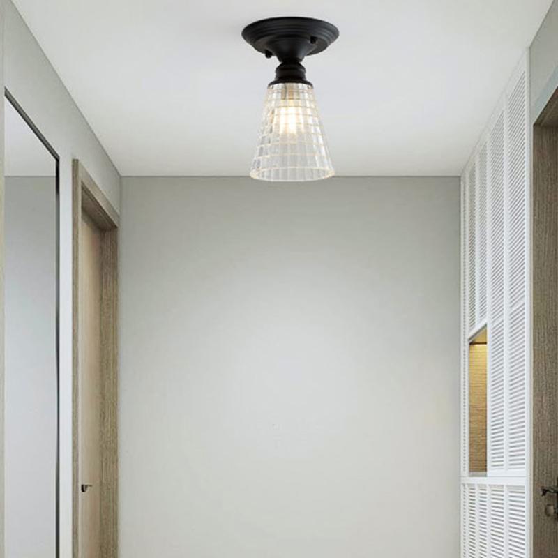 American Retro Ceiling Light Single Head Glass Cover Aisle Lighting Bedroom Corridor Staircase Balcony Creative Decor Lamp
