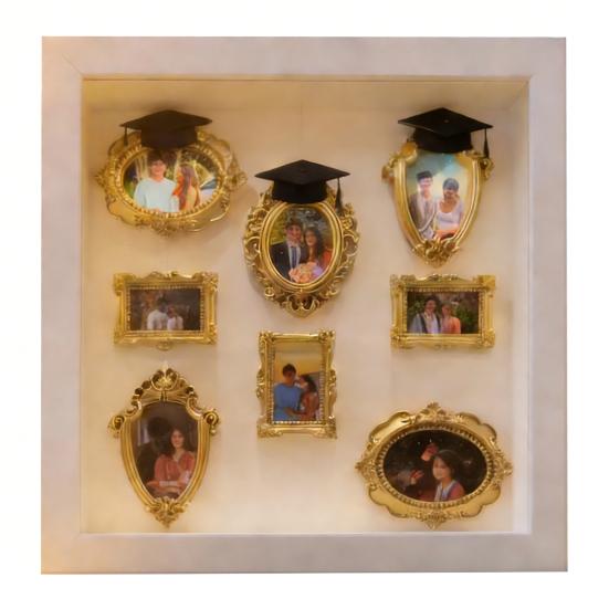 

Набір «Зроби сам» Міні-музей Силуетна коробка зі світлом Міні-музей Рамки для фотографій з випускними ковпаками Вітрина для спогадів для випускників A
