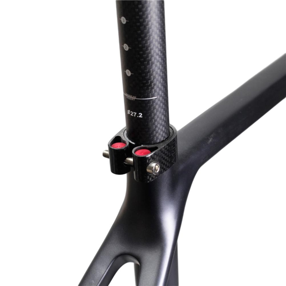 Bike Seatpost Clamp 3K Carbon Fiber Ultra Light Seat Tube Clip Bike Seat Post Clamp for MTB Mountain Bike Road Bike