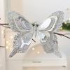 Shatterproof Sequins Butterfly Decorations For Christmas Tree 25Cm Glittering Wing Indoor Outdoor Festival Party Supplies