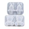 DIY Rabbit Bows Bear Keychain Silicone Epoxy Mold DIY Ornaments Pendant Jewelry Crafting Mould for Valentine Gift