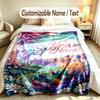 Easter Bunny Theme Soft Blanket Personalized Custom Name Text Print Warm Blanket Home Sofa Bedroom Decor