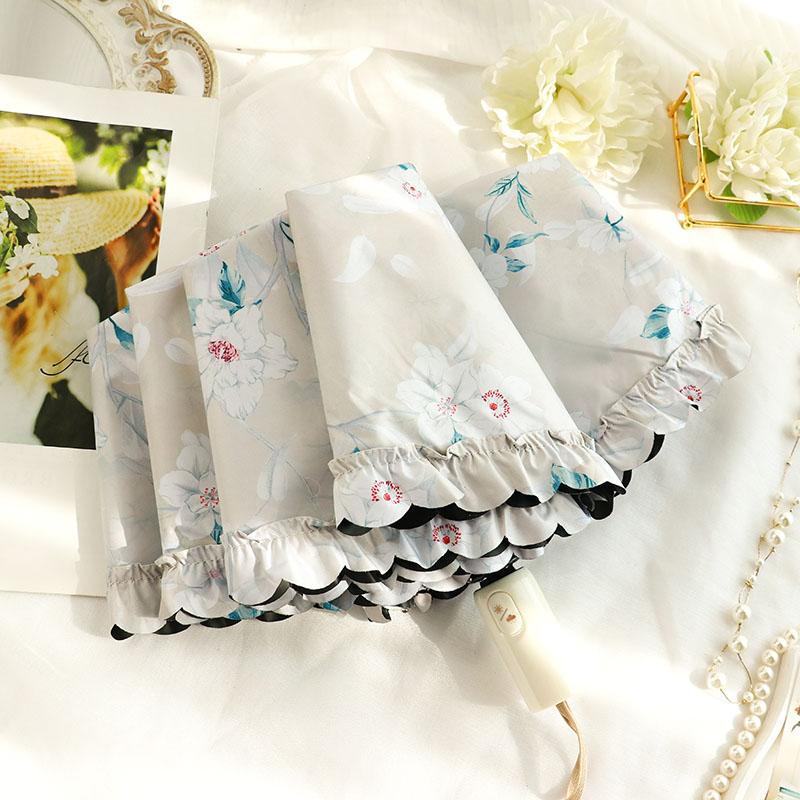 Portable  Fre Sle Five Umbrella Lace   Sunscreen Umbrella for Sunny And Rainy Days UV Protection Sunade