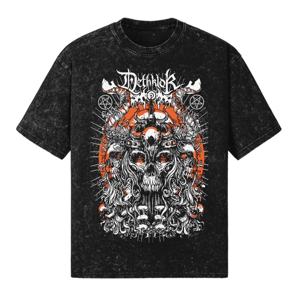 DETHKLOCK T-Shirt 260 GSM | Men’s Women’s Oversized Snow Wash 100% Cotton