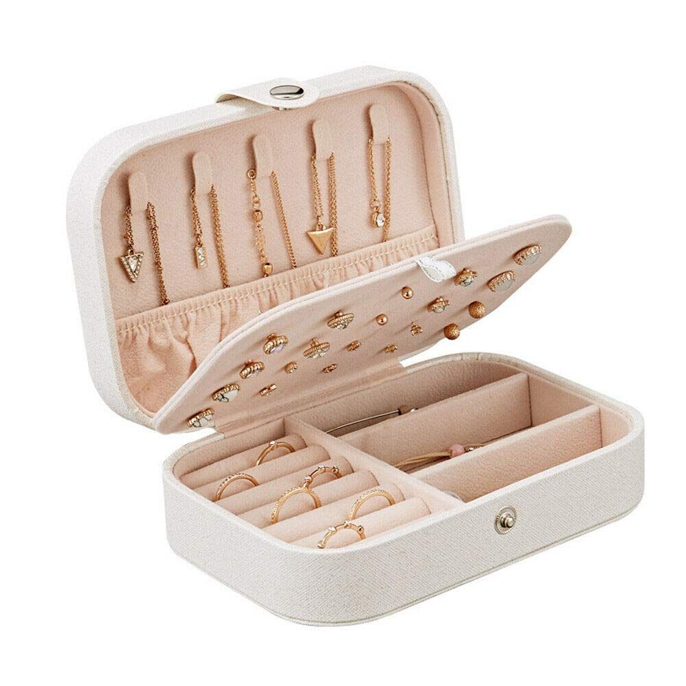Mini Custodia da Viaggio per Gioielli in Pelle Organizer da Viaggio Piccolo Scatola per Gioielli Portatile Organizer da Viaggio Mini Contenitore Scatola Portatile per Esposizione e Conservazione