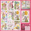 Festive Easter Static Cling Stickers - Cute Rabbit, Dwarf, and Colored Eggs for Glass Decorations