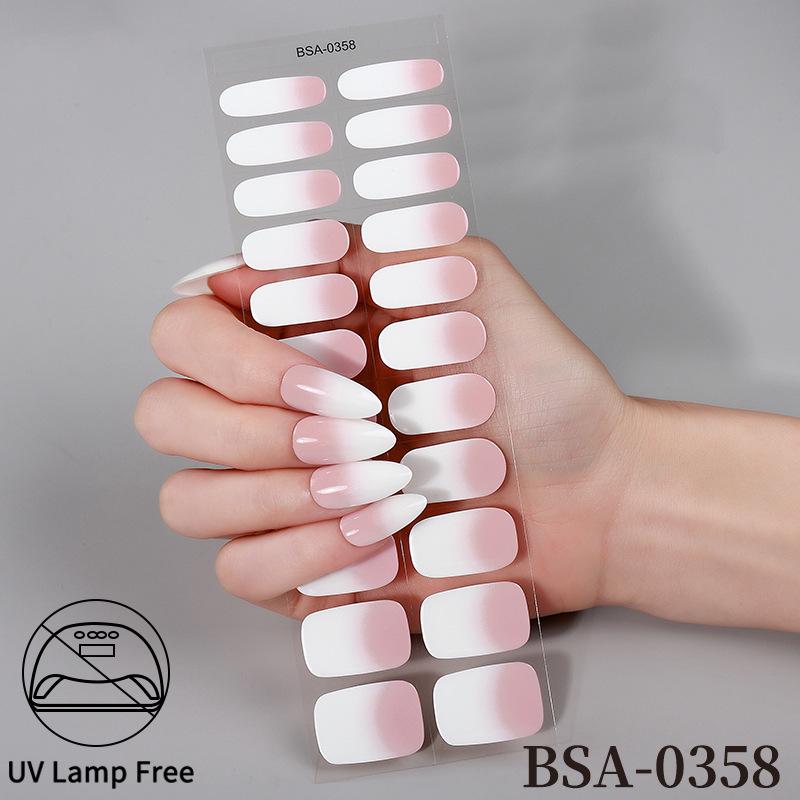 

Waterproof French Gel Nail Stickers - Cute Cartoon No-Bake Nail Art for European & American Styles