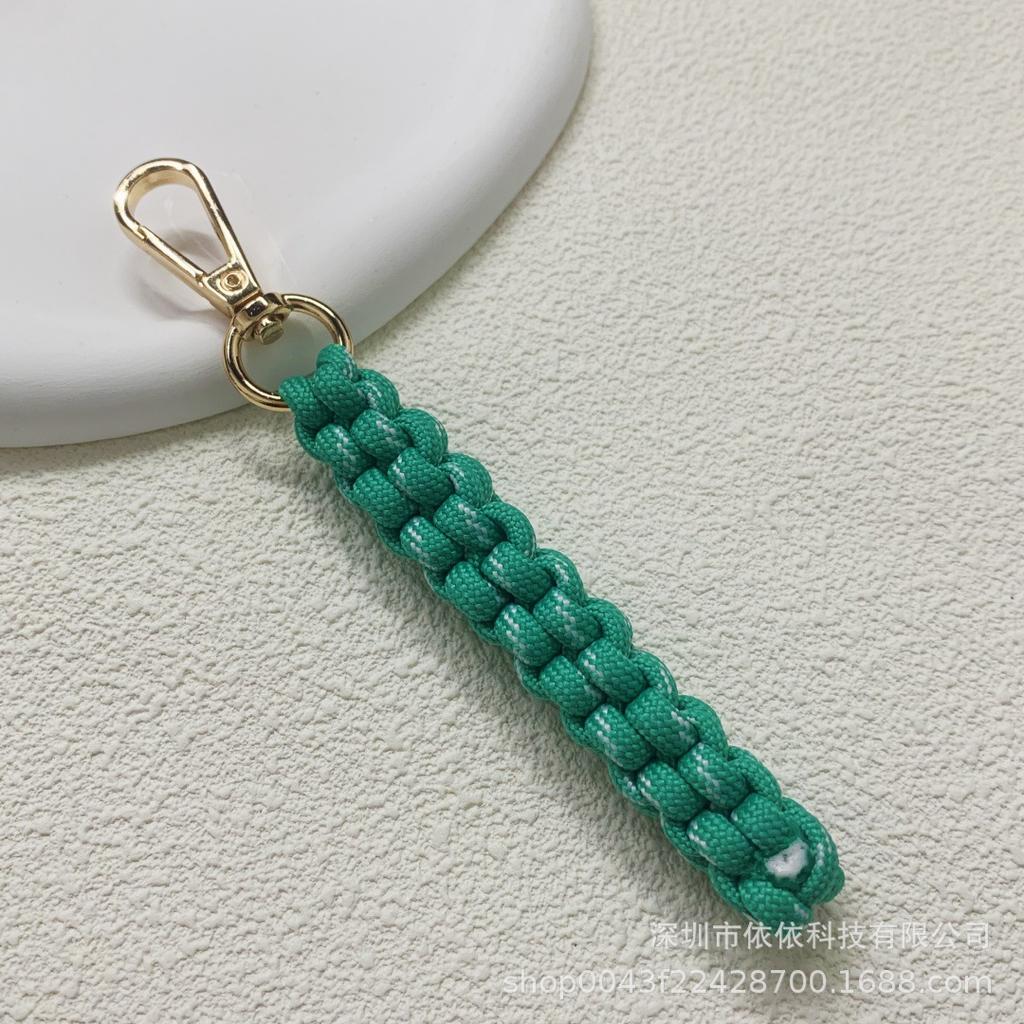 Miu family bag hanging cross-border explosive pure hand-woven pendant colorful fashionable unique shape braided rope car keychain