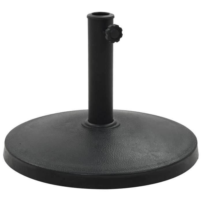 VidaXL Socle rond de parasol Polyrésine 10 kg Noir