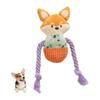 Dog Toy Stuffed Toy Rope [Fangs & Sounds] Dental Care Chew Toy Stress Relief Natural Cotton Durable For Small Dogs, Super Small Dogs, Puppies (Fox)