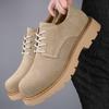 Men's Cow Leather Shoes Luxury Outdoor Brand Thick Bottom Casual Oxfords Shoes Men Lace Up Oxfords Beef Tendon Outsole Shoes Men