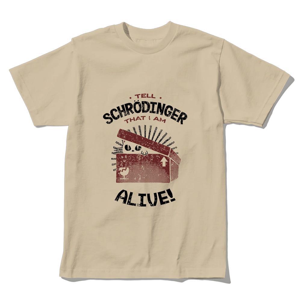 Coolmind U0159-T2 100% Cotton Shcrodinger'S Cat Print Men T Shirt Cool Exclusive Graphic Men Tshirt O-Neck  Unisex Tee Shirt