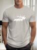 Men's Casual Loose T-shirt, Breathable and Stylish, Short-sleeve Round Neck with Moose Graphic Print