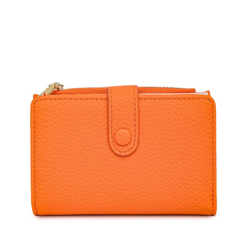 New women's short wallet women's lychee pattern fashion card bag fashion ID card tide