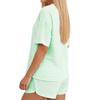 Pigiama da Donna a Maniche Corte Strisciato Stampato Due Pezzi Loungewear Scollo Pajamas Set Pantaloncini Spaccati Morbido Biancheria da Notte