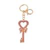 Keychain Pendant Rhinestones Inlaid Heart Key Design Key Chain with Anti-Oxidation Lobster Clasp Backpacks Accessory
