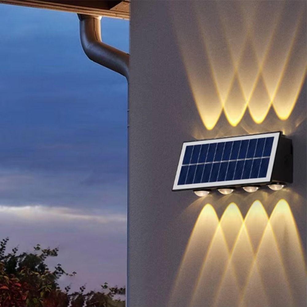 Warm/White/RGB Lights Solar Wall Lamp IP65 Waterproof Automatic Outdoor Lighting  Courtyard