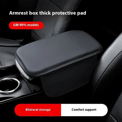 Car Center Console Protector Cover Upgraded Armrest Box Cushion Arm Rest Mat with Side Storage For Dodge Challenger Journey Ram