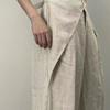 Senso del Design Chic Stile Estivo Chic Pantaloni a Gamba Larga da Donna Personalizzati Semplici Larghi Pantaloni in Tessuto Leggero