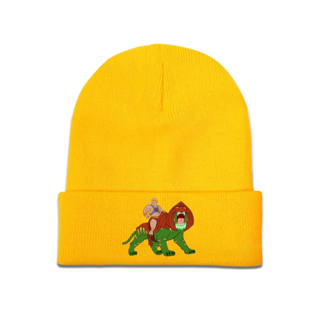 

He-man и BattleCat Filmation Masters of the Universe Вязаная шапка Шапки Зимние шапки Теплые шапки в стиле хип-хоп She-Ra Beast для женщин унисекс One Size