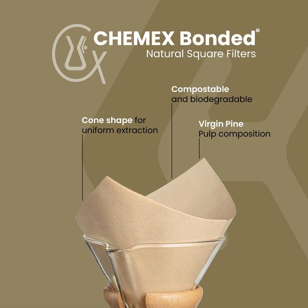 Chemex Coffee Filters, Bonded Cone Shape, 100 count