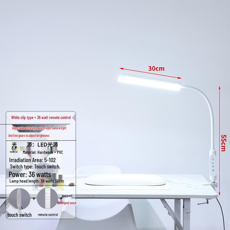 Ultra-Bright LED Desk Lamp: Clip-On Light for Nail, Beauty, Embroidery, & Eyelash Work.