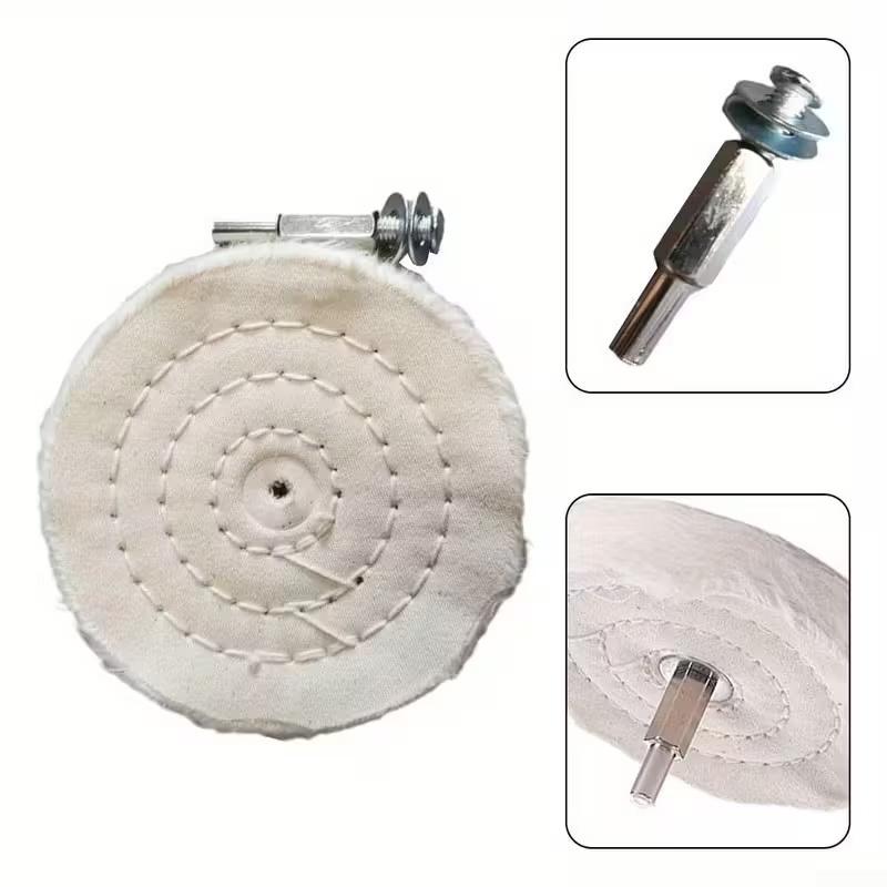1Pc Cotton Cloth 4inch 100mm Polishing Wheel Polishing Pad Bore For Metal Jewelry Wood Grinding Buffing Polisher Accessories