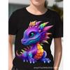 Summer Round Neck 3D Oil Painting Dinosaur Printed Top Fashionable Casual Short Sleeved Children's Boy T-shirts