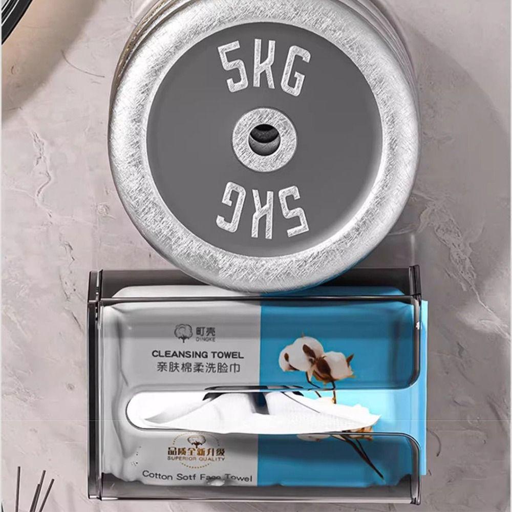 Punch-Free Suction Cup Tissue Box Waterproof Clear Paper Towel Storage Rack Removable Space Saving Toilet Paper Holder Toilet