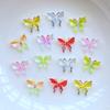 50Pcs New Cute Mini 9*11mm Shiny Butterfly Flat Back Resin Scrapbooking DIY Jewelry Craft Decoration Accessories