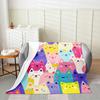 Colorful Cat Pattern Throw Blanket Cute Cartoon Design for Living Room Sofa Decor KidsRoomStyle Gift for Her 150x100