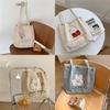 Adorable Floral Embroidered Corduroy Shoulder Bag Sweet Japanese Tote For Students