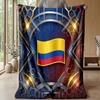 Colombia Football Printed Flannel Blanket Skin Friendly Warm Decorative Throw for Indoor Couch Bed Daily Use