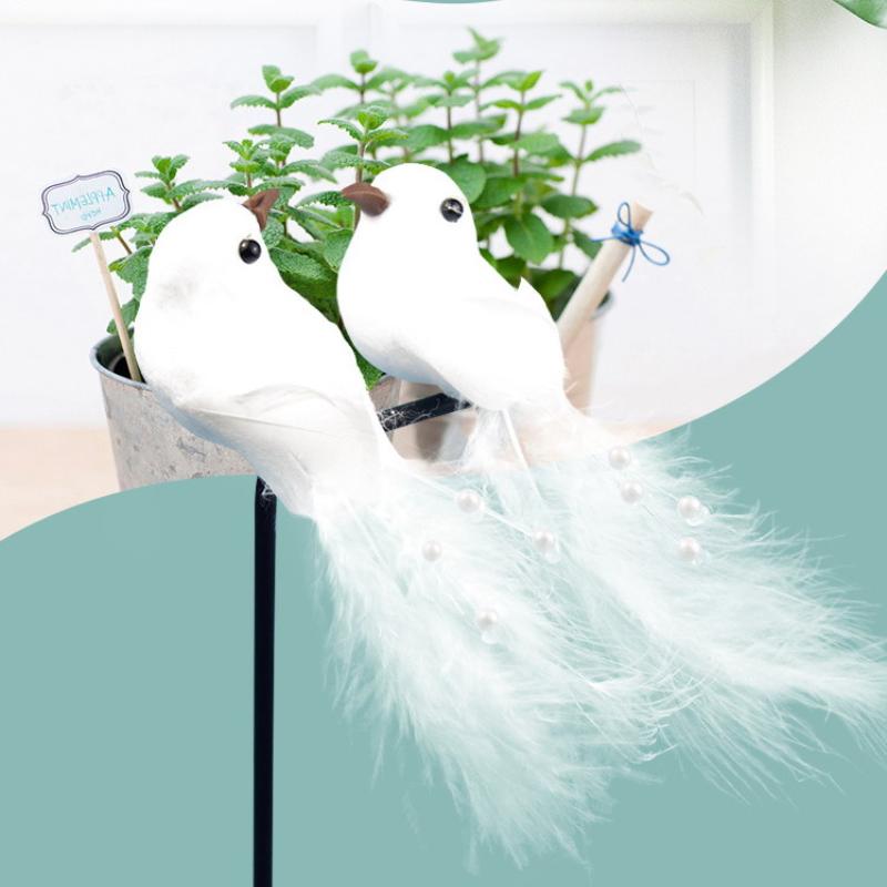 3/6Pcs 3D Fake Craft Birds Artificial Foam Feathers Birds Birthday Party Decorations Home Garden Wedding Decoration