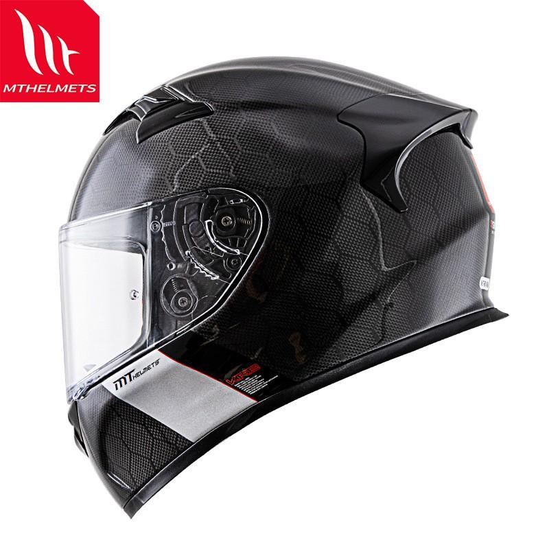 Full Face Motorcycle Helmet Men Women Carbon Fiber Style ABS Shell Ventilated Racing Street Riding Safety Gear