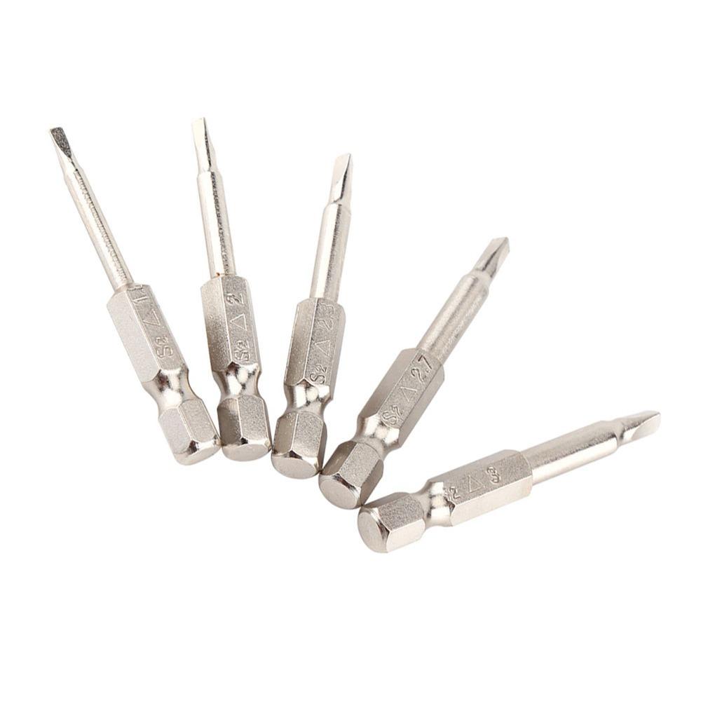 5 Pcs 1/4 Inch Hex Shank Magnetic Triangle Screwdriver Bits Set 50mm Length 1.8/2.0/2.3/2.7/3.0mm Triangle Head Screwdriver Bits