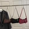Women Simple Casual Solid Color Daily Commute Underarm Shoulder Small Square Bag