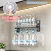 [CICUFY] Kitchen Tool Hook - Adhesive Wall Mount, 6 Hooks, Aluminum, 40cm, Gray