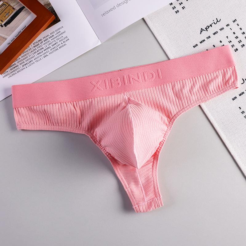 Men's Underwear Pure Cotton Breathable Threaded Thong Youth Men's U-shaped Convex Underwear