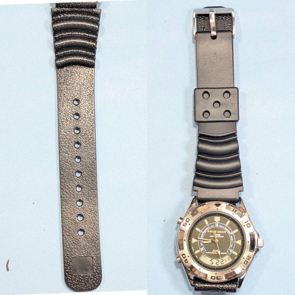 SEIKO ALBAFIELD GEAR Battery and Strap Working Men's Watch, Replaced, Condition, F-26