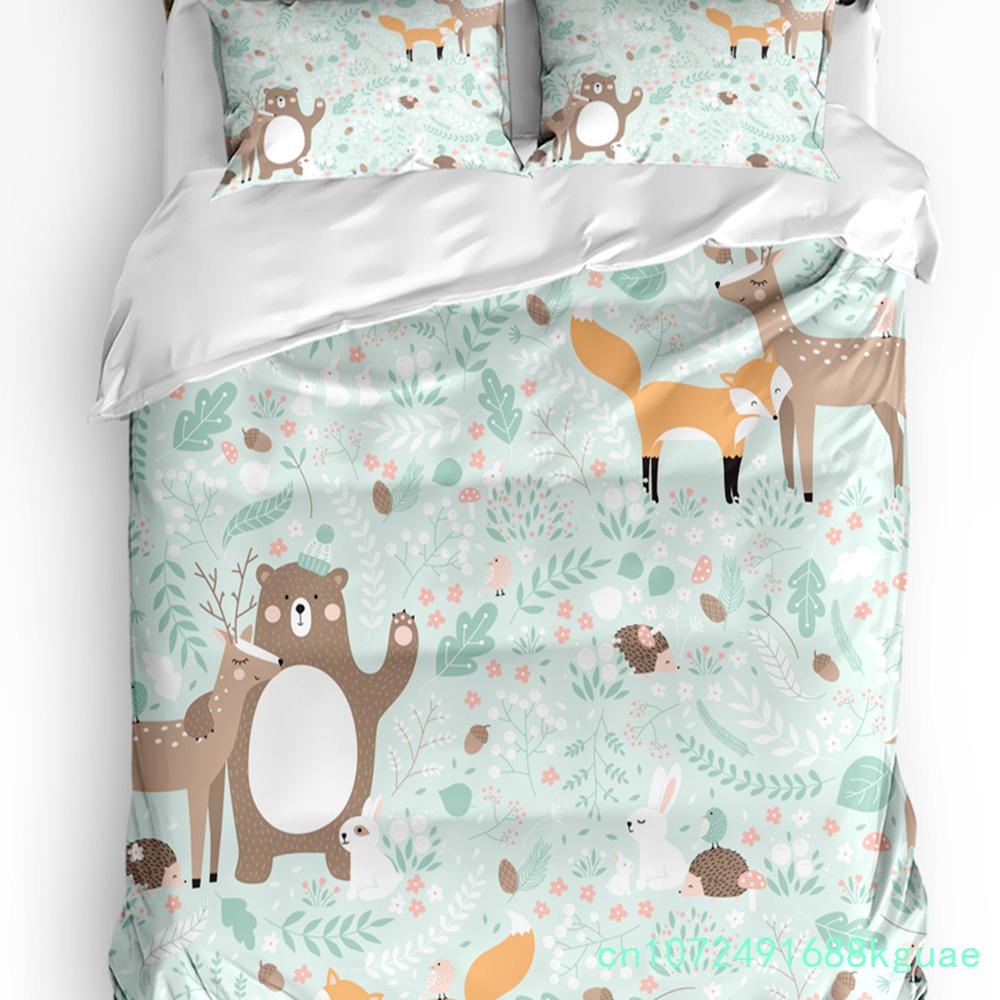 Animal Koala Bear Tree Printed Comfort Duvet Cover Pillow Case Home Textile Quilt Cover Boy Kid Teen Girl 3pcs Bedding Set