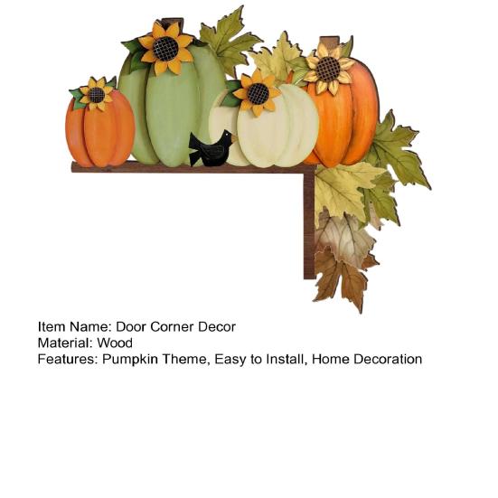 Autumn Pumpkin Door Corner Decoration Maple Pinecone Pumpkin Wooden Door