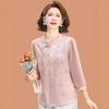 Spring 2026 Chiffon Jacquard Top for Middle-Aged and Elderly Women