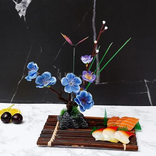plate tray beauty seafood Sushi Decorating Flowers tree Plants Artistic Conception Decorating Ornament Creative Peach blossom