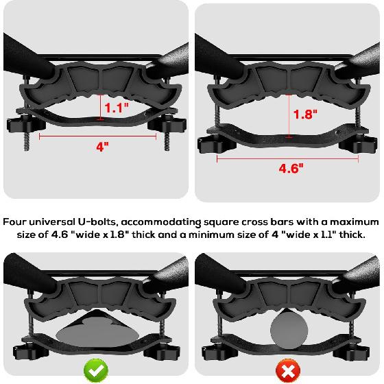 WILDROAD Universal Roof Rack U-Bolt, Upgraded 2 PCS Cargo Rack U Bolts, Replacement Hardware Mounting Kit for Roof Rack and Roof Platform