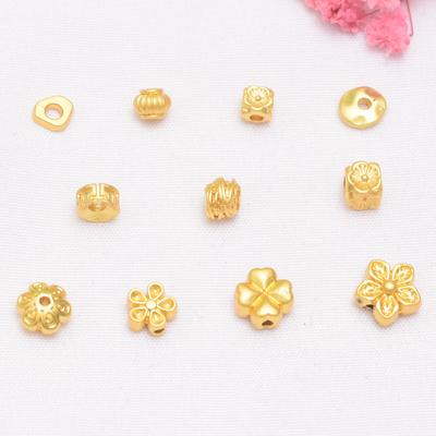 100 Stück Farberhalt Antike Goldperlen Sechs-Zeichen-Mantra-Muster Lose Perlen Laternenperlen Perlen DIY Handgemachtes Armband Zubehör Perlen