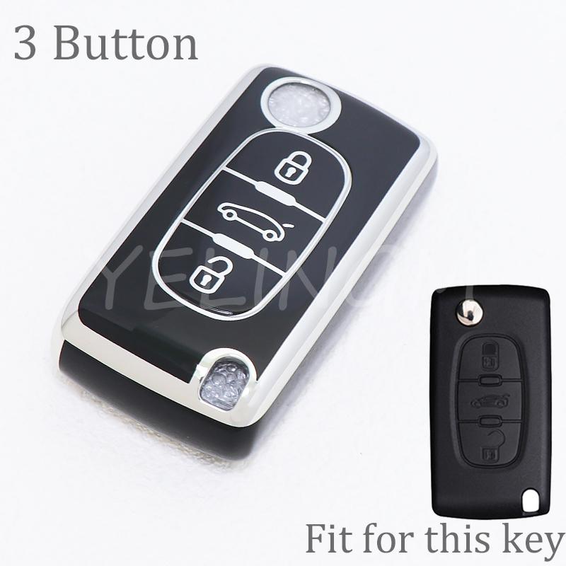 2 3 Button Tpu Key Case Cover For Peugeot Partner Tepee 207 307 308 407 For Citroen C-Crosser C3 C4 Picasso Berlingo Case Holder
